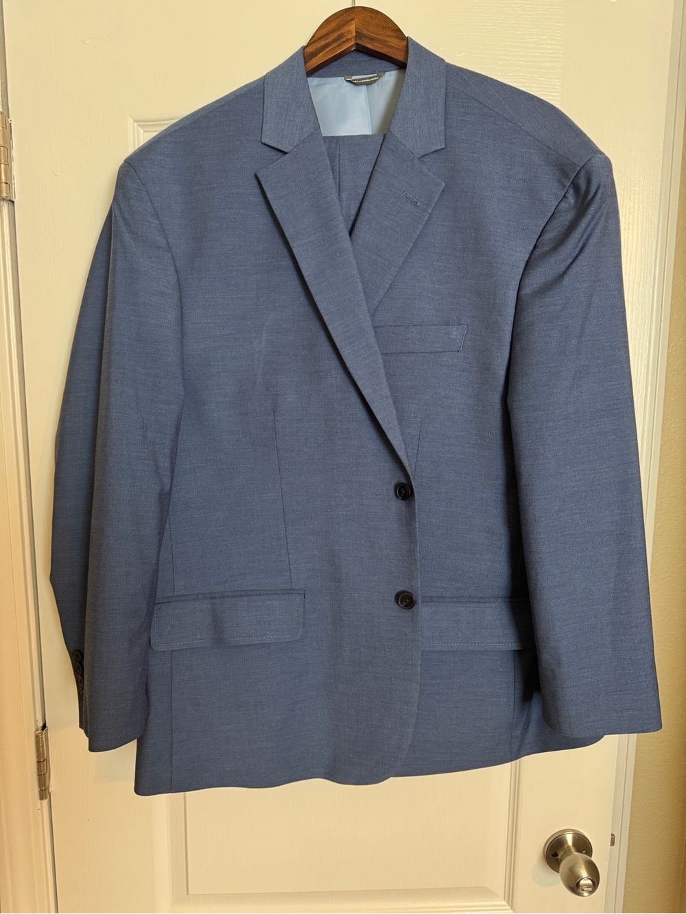 Men's Blue Two-Button Suit 50R With Slacks 44x30